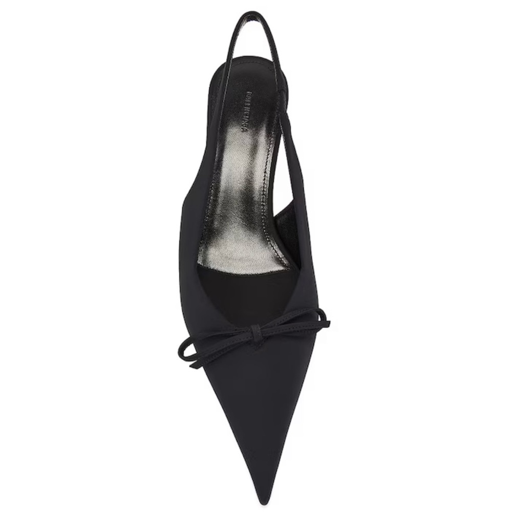 NWT BALENCIAGA Knife Bow Kitten-Heel Slingback Pumps